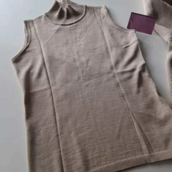 Wool and Suede 2pc Cardigan and Shell Set - size XS